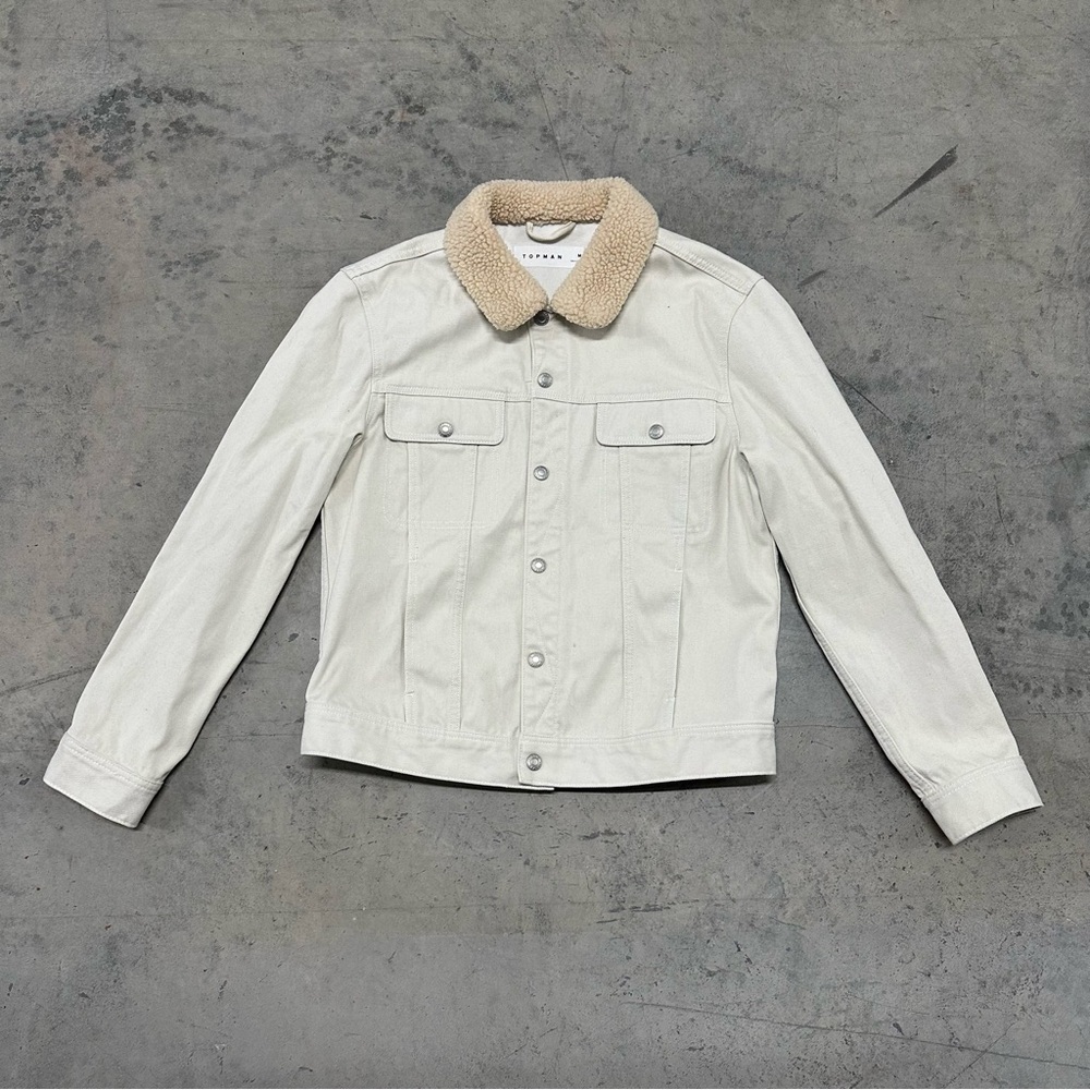 Topshop Topman Black Borg Lined Denim‎ Jacket XL